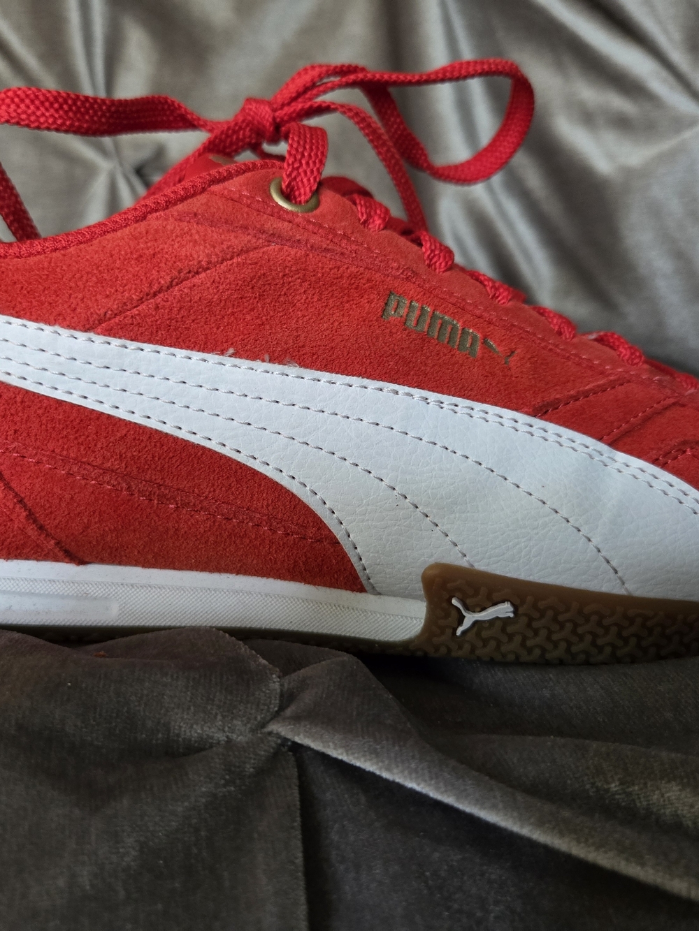 PUMA Red Suede Sneakers with White Formstrip - Picture 8 of 9